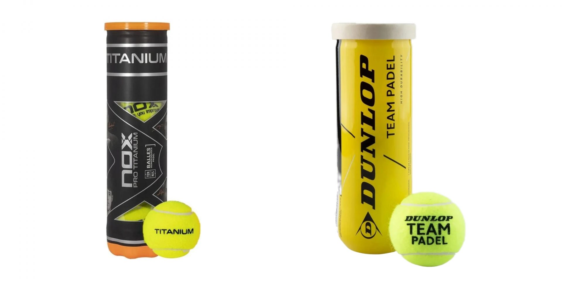 Links: Nox Pro Titanium | Rechts: Dunlop Team Padel
